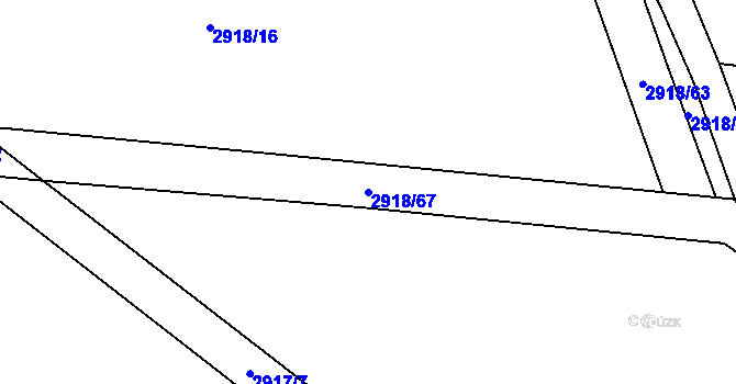 Parcela st. 2918/67 v KÚ Kuřim, Katastrální mapa