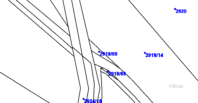 Parcela st. 2918/69 v KÚ Kuřim, Katastrální mapa
