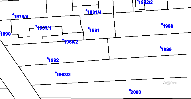 Parcela st. 1993/1 v KÚ Kuřim, Katastrální mapa