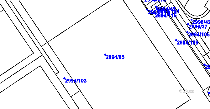 Parcela st. 2994/85 v KÚ Kuřim, Katastrální mapa