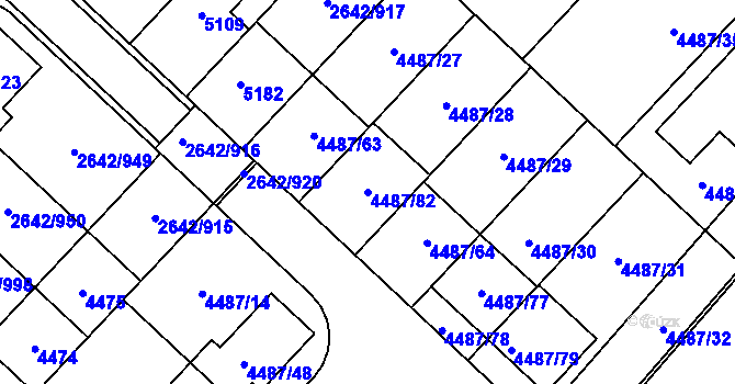 Parcela st. 4487/82 v KÚ Kuřim, Katastrální mapa