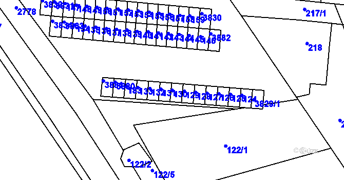 Parcela st. 130 v KÚ Kuřim, Katastrální mapa