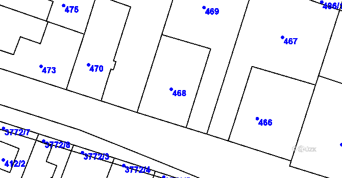 Parcela st. 468 v KÚ Kuřim, Katastrální mapa