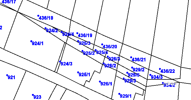 Parcela st. 925/4 v KÚ Kuřim, Katastrální mapa