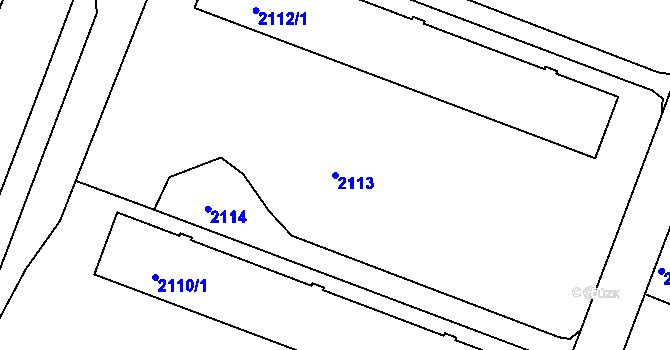 Parcela st. 2113 v KÚ Kuřim, Katastrální mapa