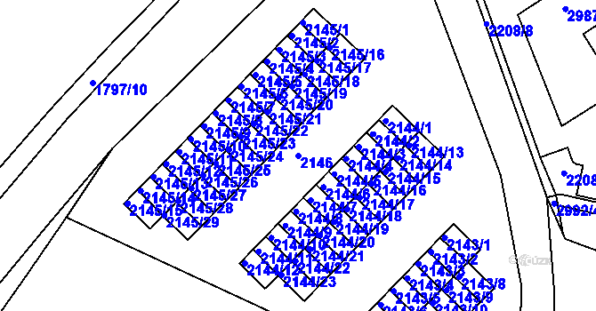 Parcela st. 2146 v KÚ Kuřim, Katastrální mapa