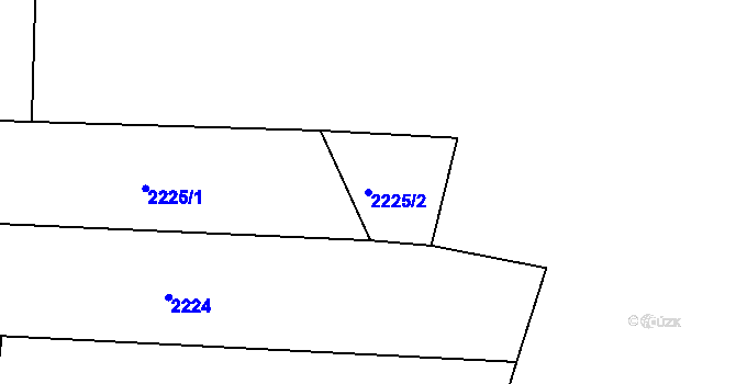 Parcela st. 2225/2 v KÚ Kuřim, Katastrální mapa