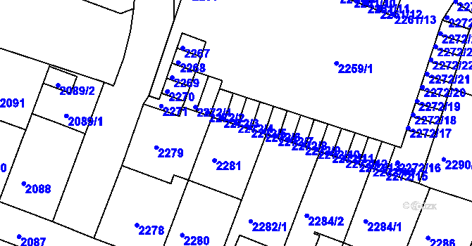 Parcela st. 2272/4 v KÚ Kuřim, Katastrální mapa