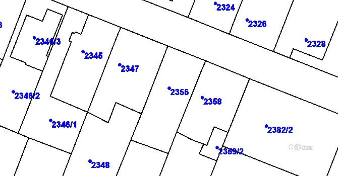 Parcela st. 2356 v KÚ Kuřim, Katastrální mapa