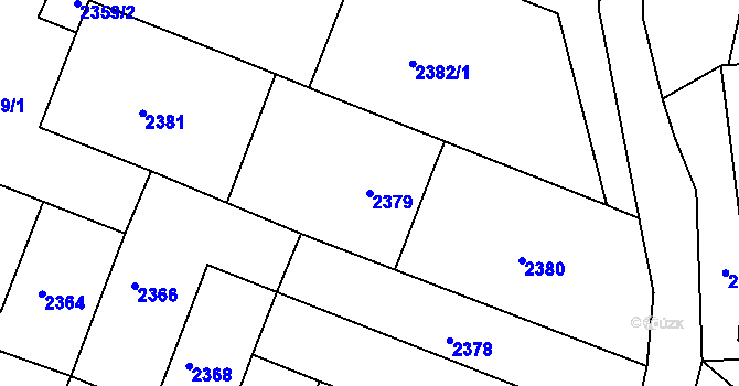 Parcela st. 2379 v KÚ Kuřim, Katastrální mapa
