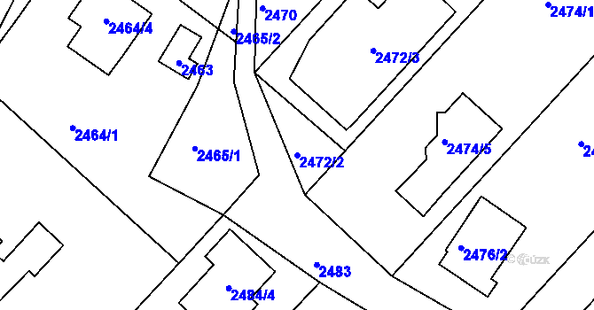 Parcela st. 2472/2 v KÚ Kuřim, Katastrální mapa