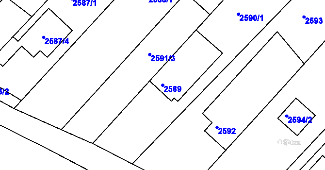 Parcela st. 2589 v KÚ Kuřim, Katastrální mapa