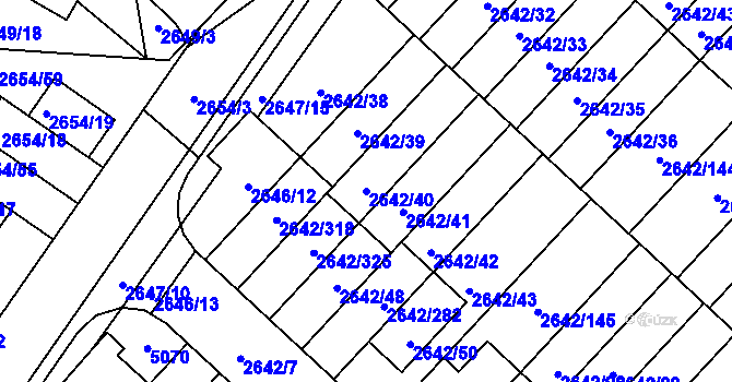 Parcela st. 2642/40 v KÚ Kuřim, Katastrální mapa