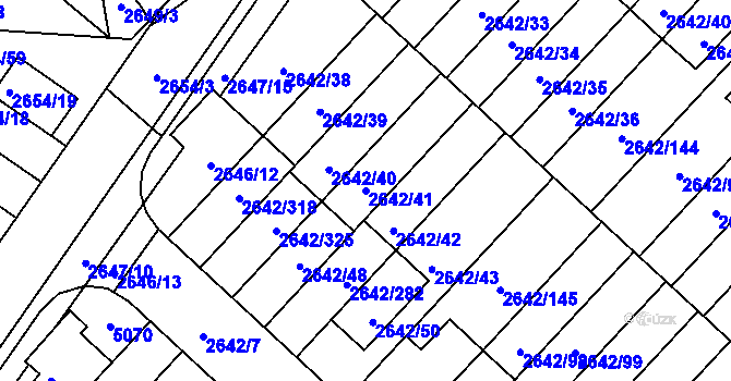Parcela st. 2642/41 v KÚ Kuřim, Katastrální mapa