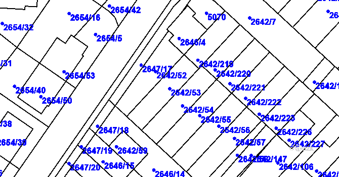 Parcela st. 2642/53 v KÚ Kuřim, Katastrální mapa