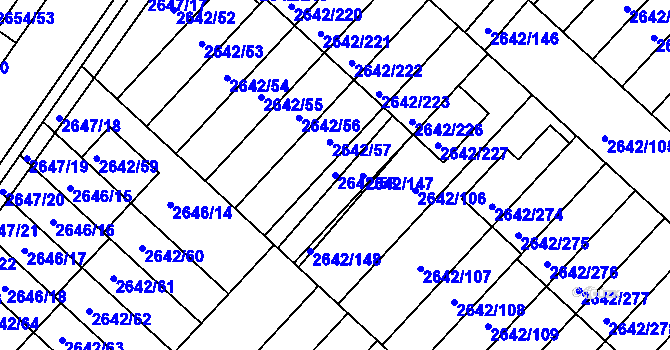 Parcela st. 2642/58 v KÚ Kuřim, Katastrální mapa