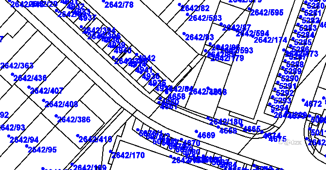 Parcela st. 2642/84 v KÚ Kuřim, Katastrální mapa