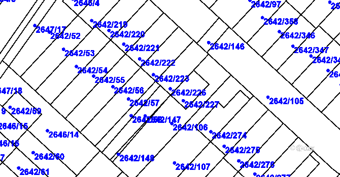 Parcela st. 2642/226 v KÚ Kuřim, Katastrální mapa