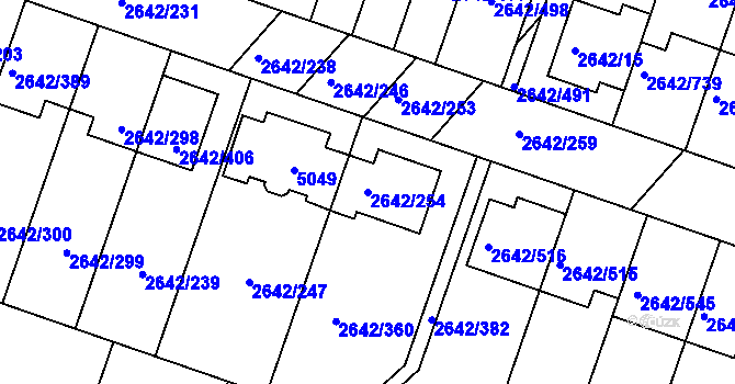 Parcela st. 2642/254 v KÚ Kuřim, Katastrální mapa