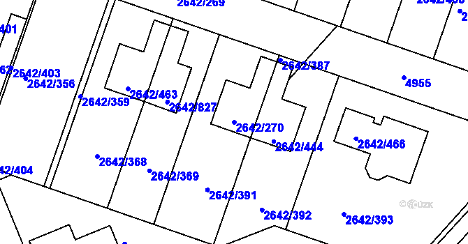Parcela st. 2642/270 v KÚ Kuřim, Katastrální mapa