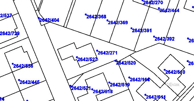 Parcela st. 2642/271 v KÚ Kuřim, Katastrální mapa