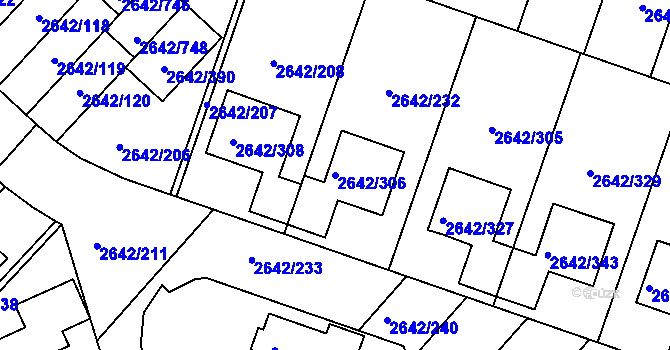 Parcela st. 2642/306 v KÚ Kuřim, Katastrální mapa