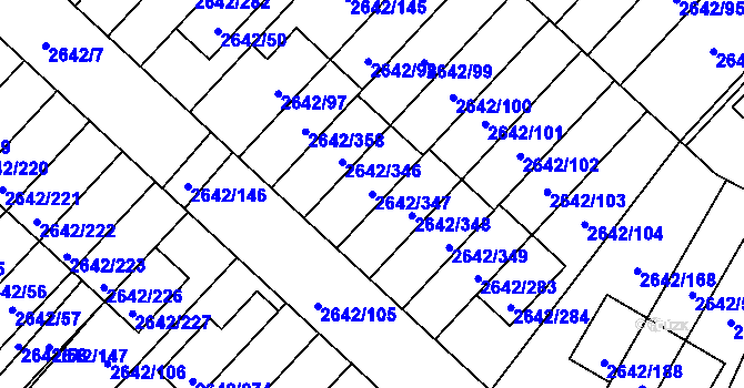 Parcela st. 2642/347 v KÚ Kuřim, Katastrální mapa