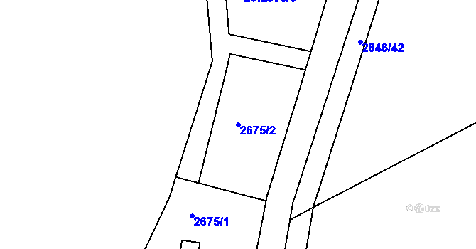 Parcela st. 2675/2 v KÚ Kuřim, Katastrální mapa