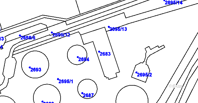Parcela st. 2683 v KÚ Kuřim, Katastrální mapa