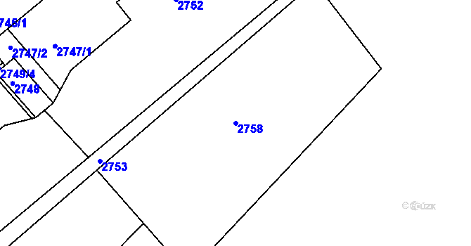 Parcela st. 2758 v KÚ Kuřim, Katastrální mapa