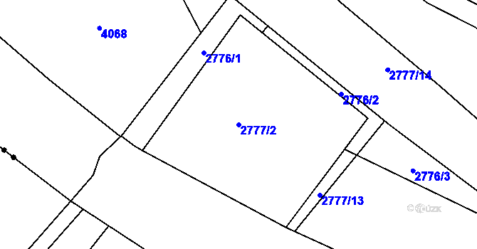 Parcela st. 2777/2 v KÚ Kuřim, Katastrální mapa