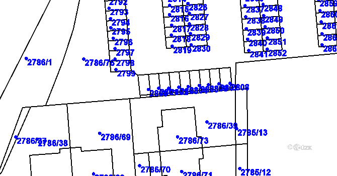 Parcela st. 2802 v KÚ Kuřim, Katastrální mapa