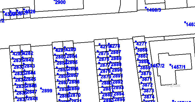 Parcela st. 2875 v KÚ Kuřim, Katastrální mapa