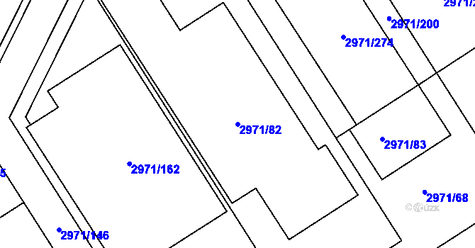 Parcela st. 2971/82 v KÚ Kuřim, Katastrální mapa
