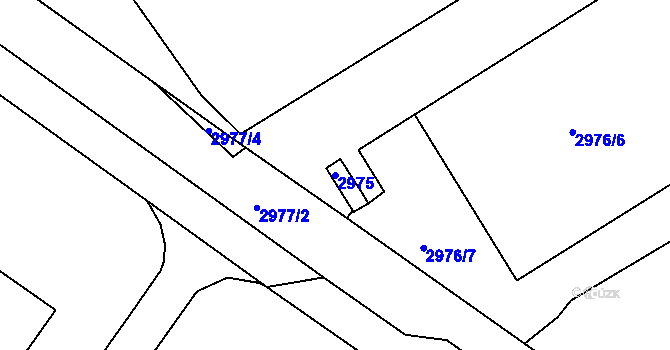 Parcela st. 2975 v KÚ Kuřim, Katastrální mapa