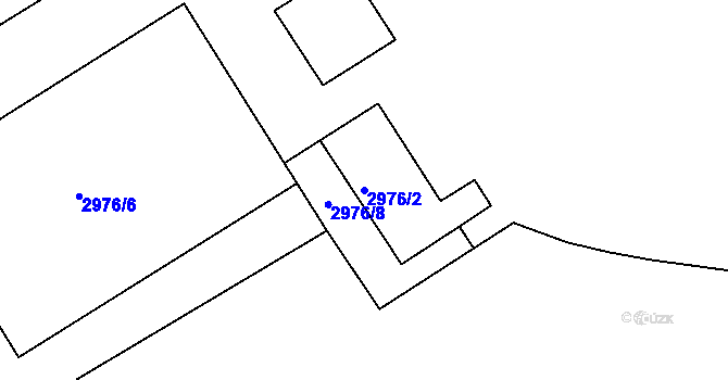 Parcela st. 2976/2 v KÚ Kuřim, Katastrální mapa