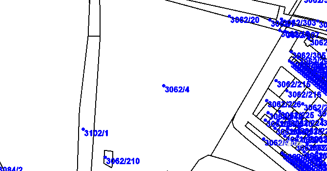 Parcela st. 3062/4 v KÚ Kuřim, Katastrální mapa