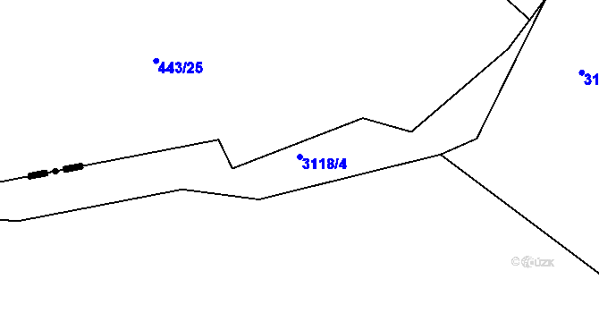 Parcela st. 3118/4 v KÚ Kuřim, Katastrální mapa