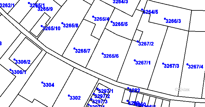 Parcela st. 3265/6 v KÚ Kuřim, Katastrální mapa