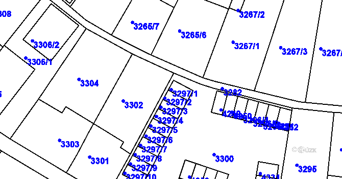 Parcela st. 3297/1 v KÚ Kuřim, Katastrální mapa