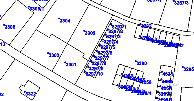 Parcela st. 3297/6 v KÚ Kuřim, Katastrální mapa