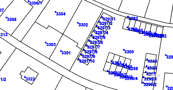 Parcela st. 3297/7 v KÚ Kuřim, Katastrální mapa