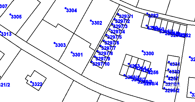 Parcela st. 3297/8 v KÚ Kuřim, Katastrální mapa