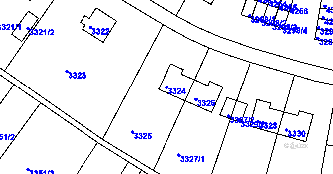 Parcela st. 3324 v KÚ Kuřim, Katastrální mapa
