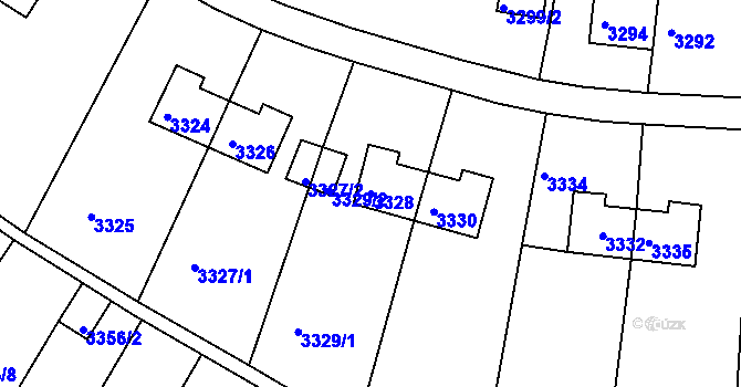Parcela st. 3328 v KÚ Kuřim, Katastrální mapa