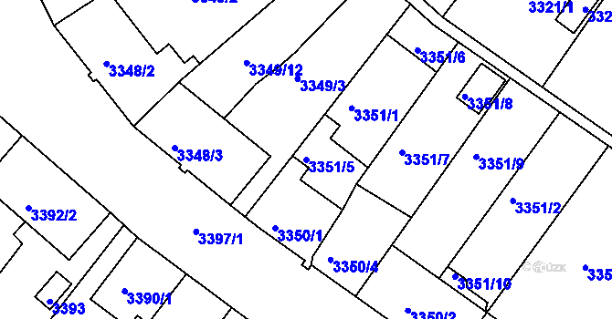 Parcela st. 3351/5 v KÚ Kuřim, Katastrální mapa