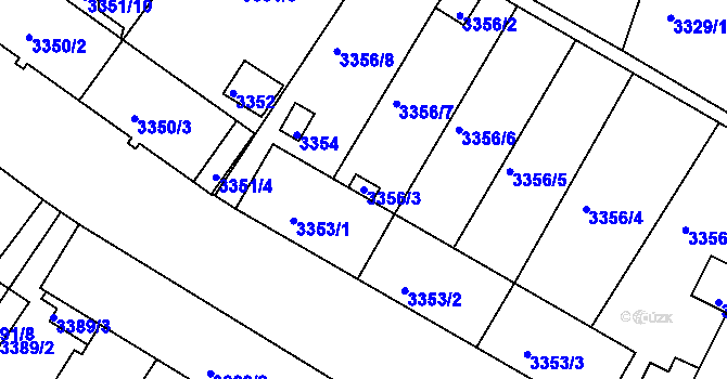Parcela st. 3356/3 v KÚ Kuřim, Katastrální mapa