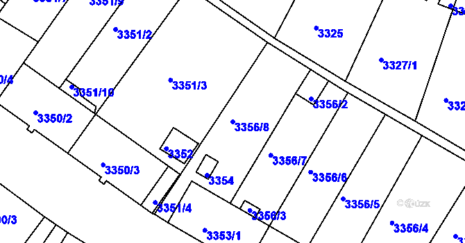Parcela st. 3356/8 v KÚ Kuřim, Katastrální mapa