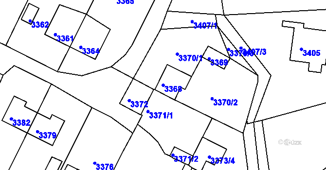 Parcela st. 3368 v KÚ Kuřim, Katastrální mapa