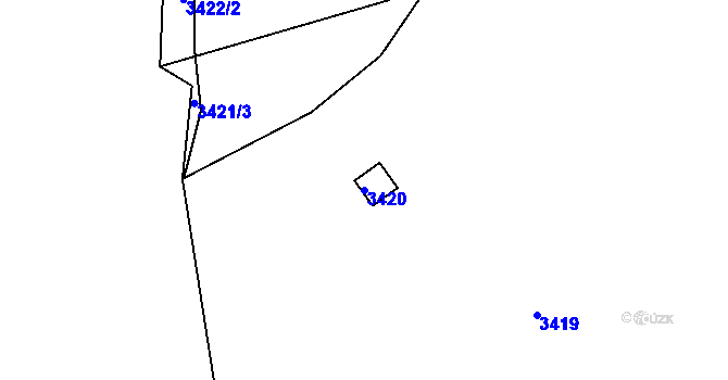 Parcela st. 3420 v KÚ Kuřim, Katastrální mapa